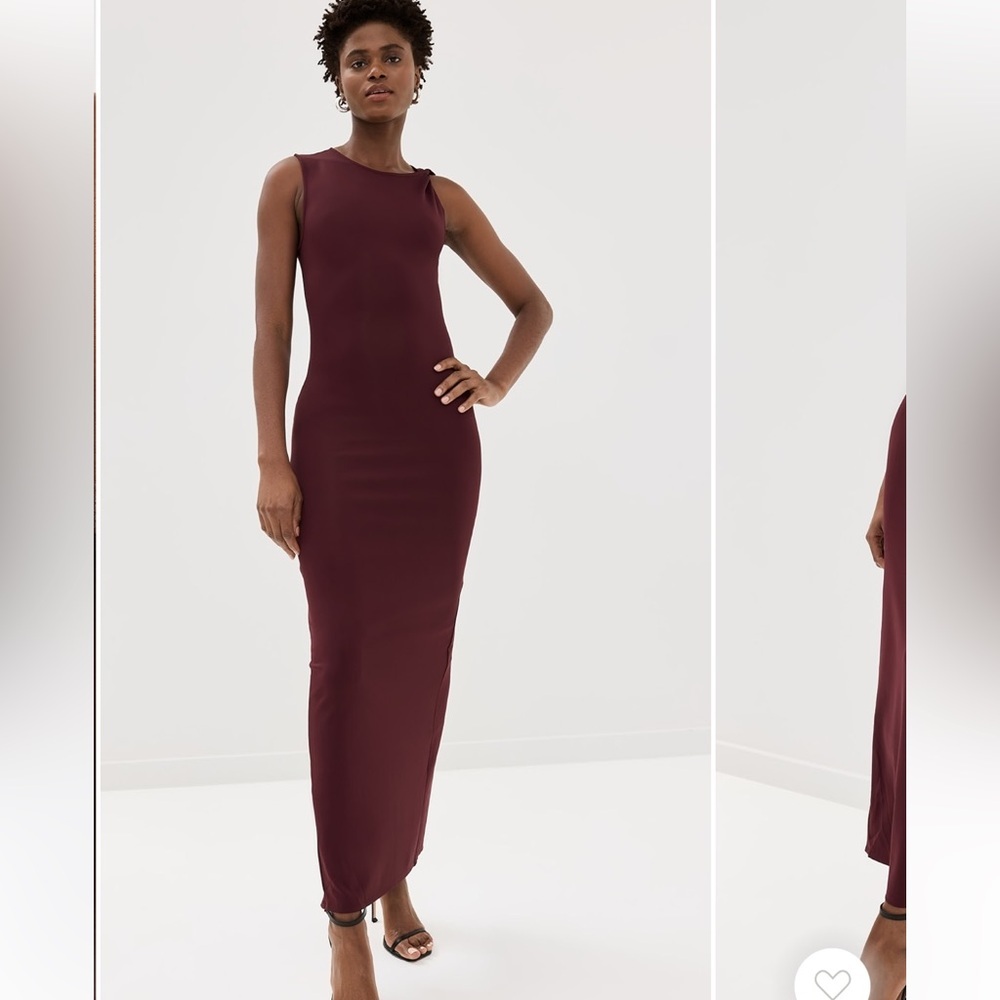 Like New Good American Burgundy Scuba Twist Tank Maxi Dress Size XS - Picture 1 of 10